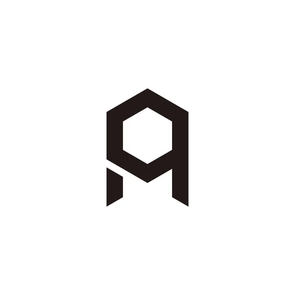 Huruf Heksagon Simbol Geometris Vektor Logo Sederhana - Stok Vektor