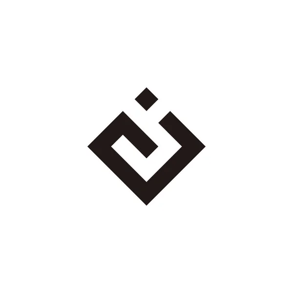 Letra Cuadrado Elegante Símbolo Geométrico Simple Logotipo Vector — Vector de stock