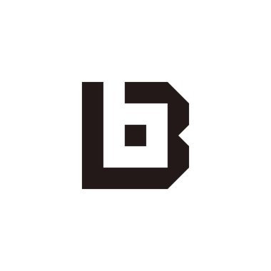 B harfi, kare geometrik sembol basit logo vektörü