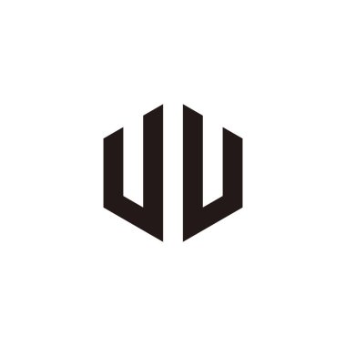 U harfleri, altıgen çizgi geometrik sembol basit logo vektörü