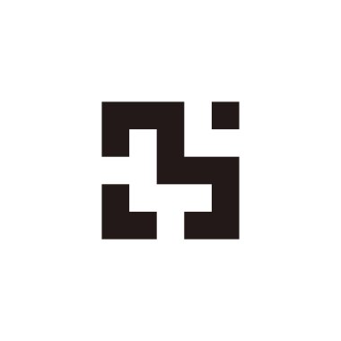 Harf L ve M kare, nokta geometrik sembol basit logo vektörü