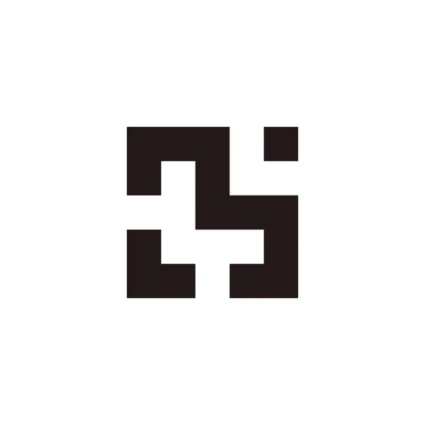 Γράμμα Και Τετράγωνο Τελεία Γεωμετρικό Σύμβολο Απλό Διάνυσμα Λογότυπο — Διανυσματικό Αρχείο