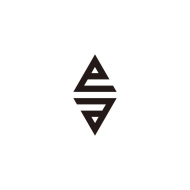 A ve e harfi geometrik sembol basit logo vektörü