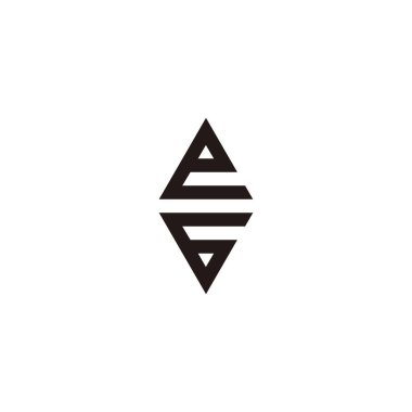 E harfi 6 numaralı mücevher geometrik sembol basit logo vektörü