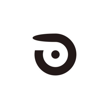 D harfi tekerlek, daire geometrik sembol basit logo vektörü