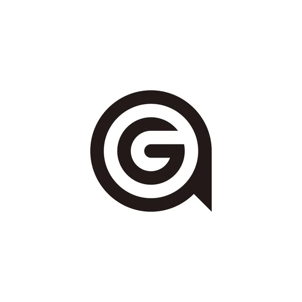Mesajda Harfi Daire Geometrik Sembol Basit Logo Vektörü — Stok Vektör