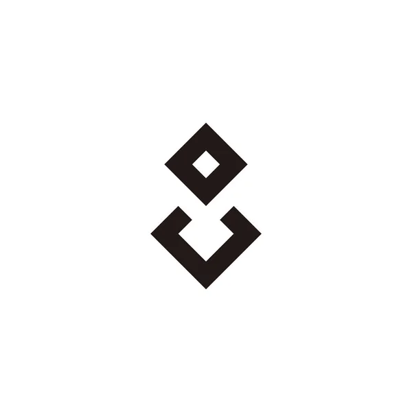 Letra Cuadrado Número Símbolo Geométrico Simple Logotipo Vector — Vector de stock