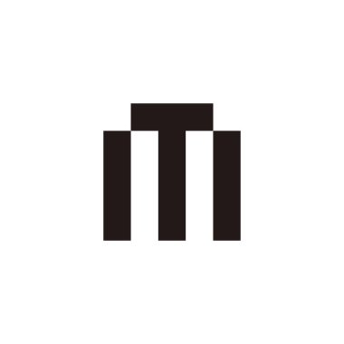 Harf t ve m kare, eşsiz geometrik sembol basit logo vektörü