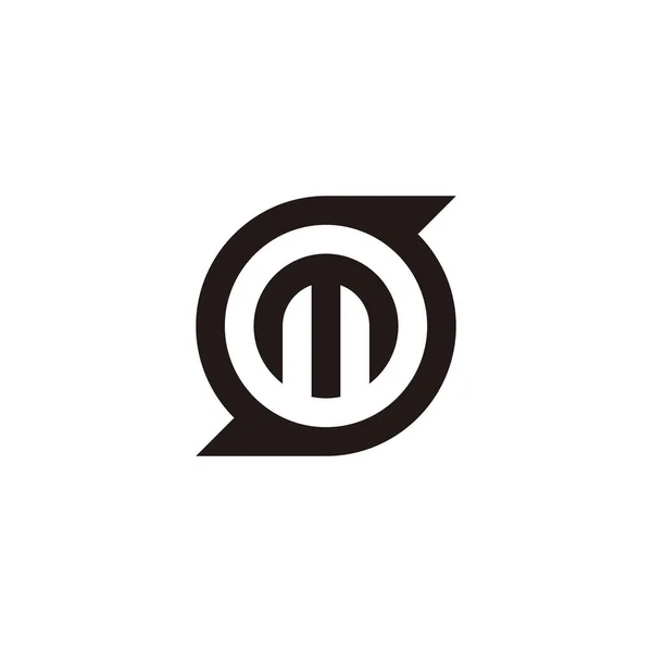 Sの文字M 円の幾何学的記号シンプルなロゴベクトル — ストックベクタ