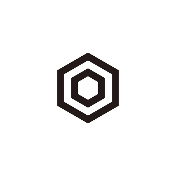Letra Hexágono Símbolo Geométrico Doble Vector Logotipo Simple — Archivo Imágenes Vectoriales