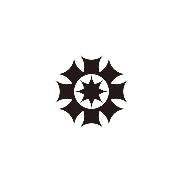 Sol Símbolo Geométrico Único Vetor Logotipo Simples — Vetor de Stock