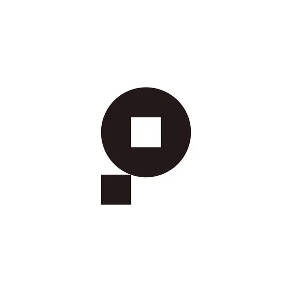 Letra Cámara Círculo Cuadrado Símbolo Geométrico Simple Logotipo Vector — Archivo Imágenes Vectoriales