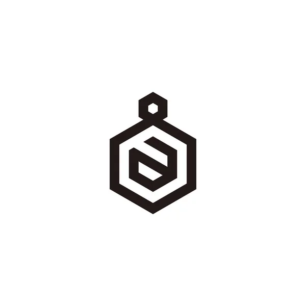 Letra Hexágono Símbolo Geométrico Simple Logo Vector — Archivo Imágenes Vectoriales