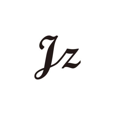 Jz harfi geometrik sembolü bağlar basit logo vektörü