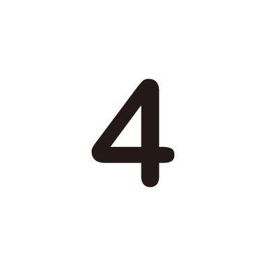 4 numaralı geometrik sembol basit logo vektörü