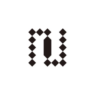 N harfi kareler, altıgen geometrik sembol basit logo vektörü