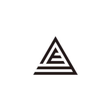 E harfi 3, üçgen geometrik sembol basit logo vektörü