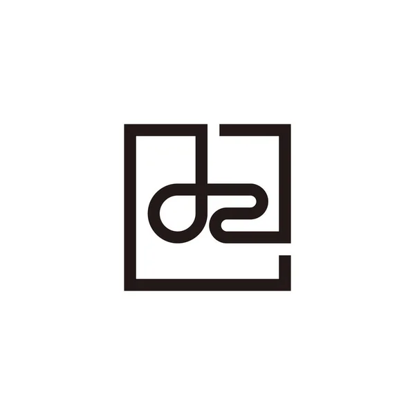 Carta Curva Símbolo Geométrico Quadrado Vetor Logotipo Simples — Vetor de Stock
