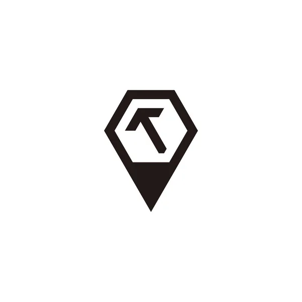 Carta Lápis Símbolo Geométrico Vetor Logotipo Simples — Vetor de Stock