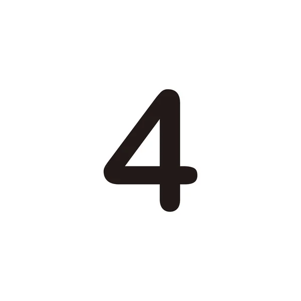 Liczba Krzywa Symbol Geometryczny Prosty Wektor Logo — Wektor stockowy