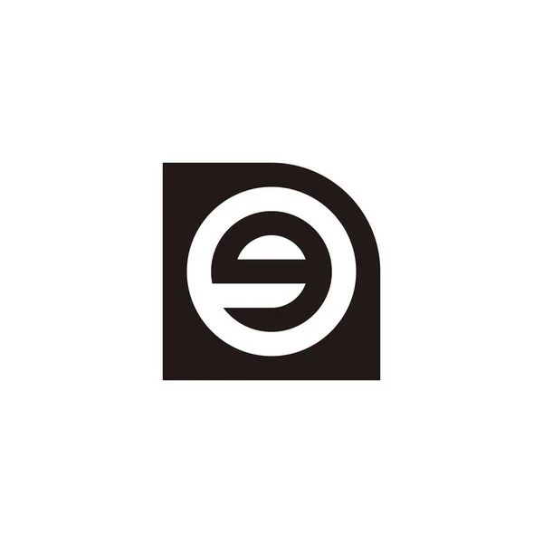 Carta Arquivo Símbolo Geométrico Círculo Vetor Logotipo Simples — Vetor de Stock