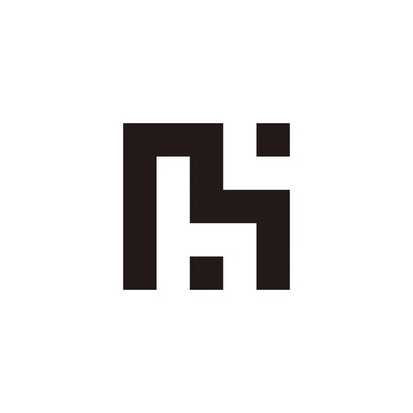Lettre Carrés Symbole Géométrique Simple Logo Vecteur — Image vectorielle
