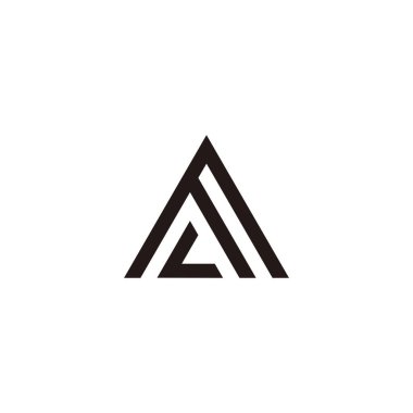 Letter L and M triangle geometric symbol simple logo vector