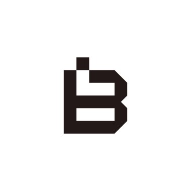 L ve B harfi kombinasyonu, kare geometrik sembol basit logo vektörü