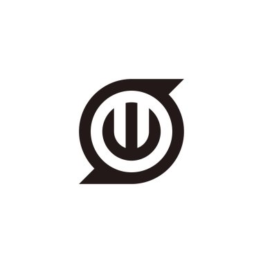 S harfinde w harfi, daire geometrik sembol basit logo vektörü