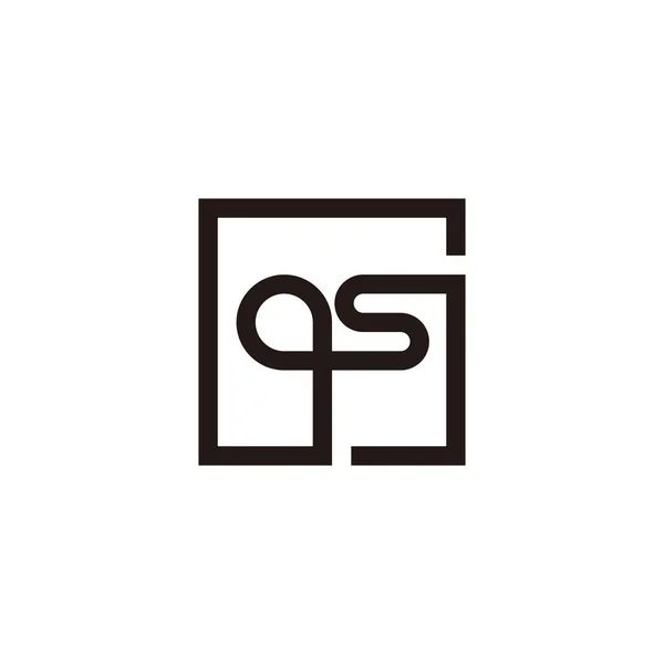 Lettre Connectent Symbole Géométrique Carré Simple Vecteur Logo — Image vectorielle