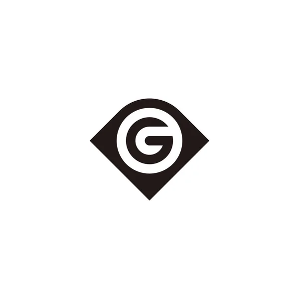 Carta Diamante Símbolo Geométrico Círculo Vetor Logotipo Simples —  Vetores de Stock