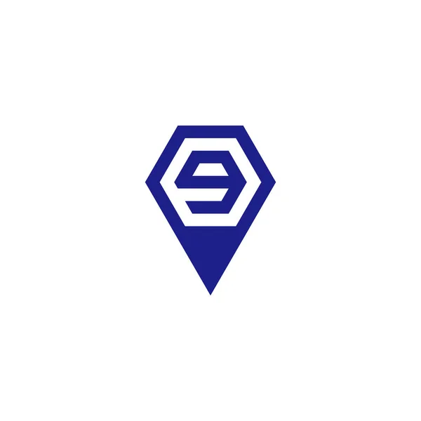 Carta Caneta Símbolo Geométrico Hexágono Vetor Logotipo Simples —  Vetores de Stock
