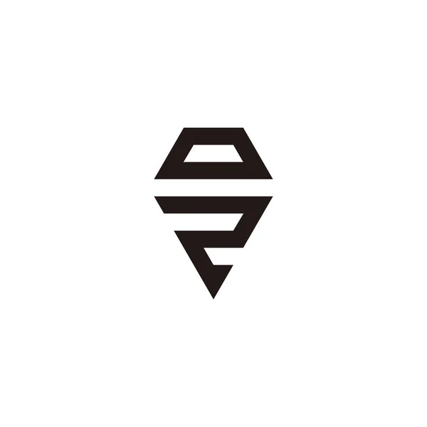 Bokstav Och Nummer Diamant Geometrisk Symbol Enkel Logotyp Vektor — Stock vektor