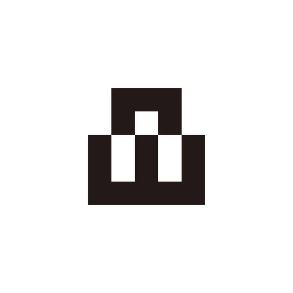 Carta Combinação Símbolo Geométrico Quadrado Vetor Logotipo Simples — Vetor de Stock