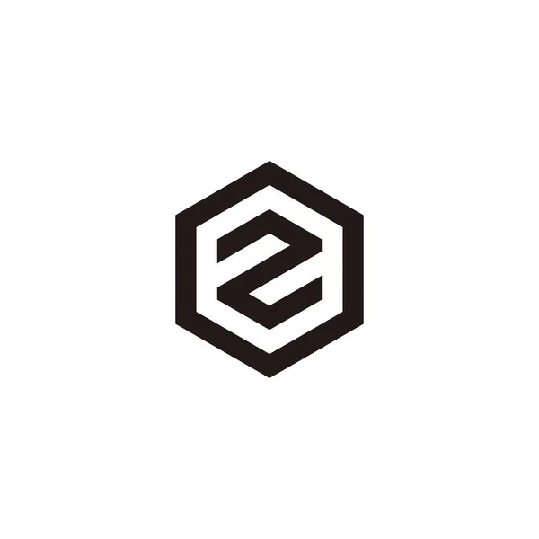 Bokstav Hexagon Geometrisk Symbol Enkel Logotyp Vektor — Stock vektor