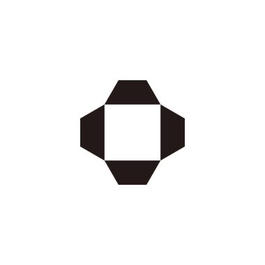 Kare, artı geometrik sembol basit logo vektörü