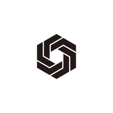 O harfi altıgen, katla, yuvarlak geometrik sembol basit logo vektörü