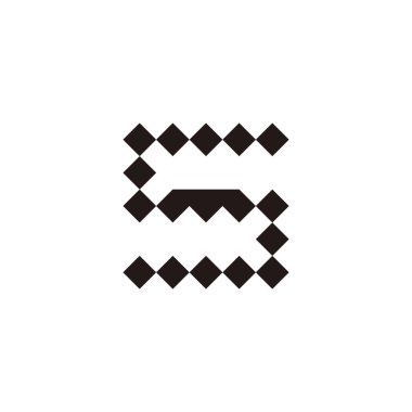 S ve m harfleri geometrik sembolü sade logo vektörüyle kareler.