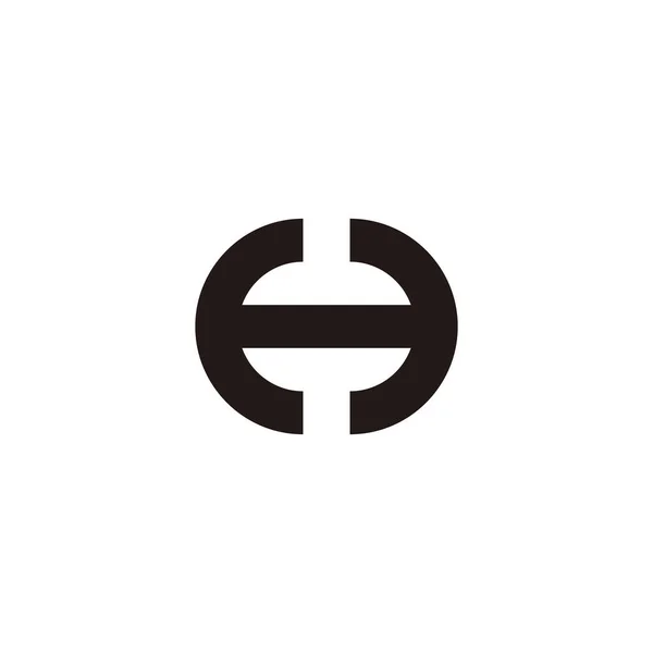 Carta Cápsula Delinear Símbolo Geométrico Vetor Logotipo Simples — Vetor de Stock