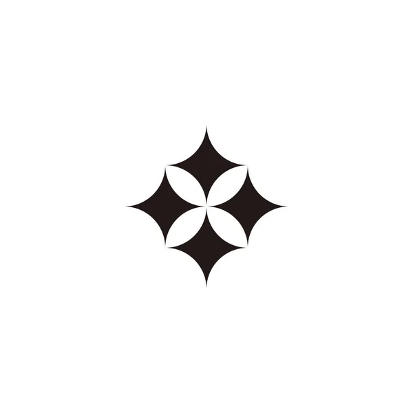 Blask Kwiaty Symbol Geometryczny Prosty Wektor Logo — Wektor stockowy