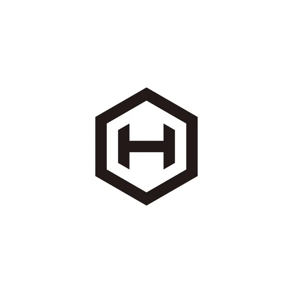 字母H 六边形几何符号简单标识向量 — 图库矢量图片