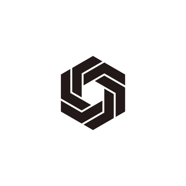 Bokstav Hexagon Vik Rundad Geometrisk Symbol Enkel Logotyp Vektor — Stock vektor