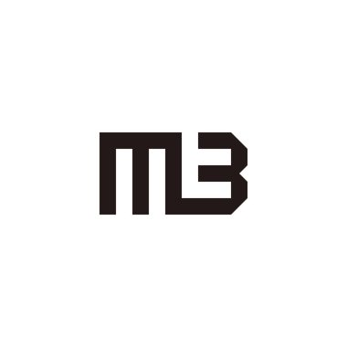Letter MB square connect geometric symbol simple logo vector