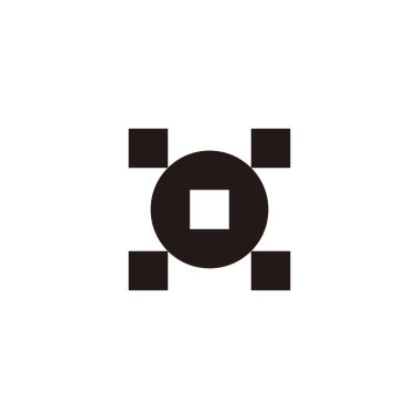 Camera, squares, circle geometric simple symbol logo vector