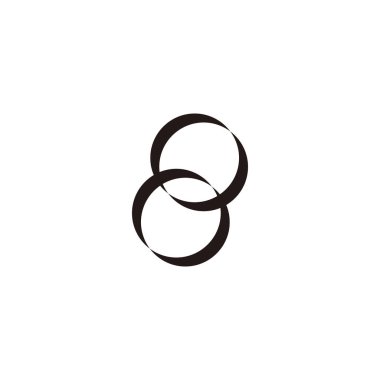 Number 8 crescent geometric simple symbol logo vector