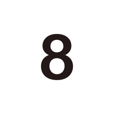 Number 8 simple geometric simple symbol logo vector