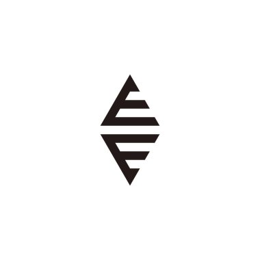 Letter EE, gem geometric simple symbol logo vector