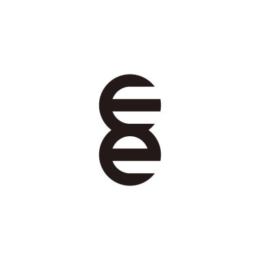 Letter Ee combination geometric simple symbol logo vector