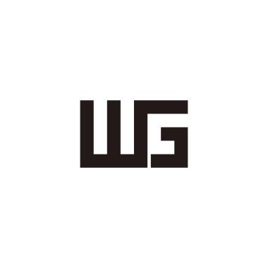 Letter WG square geometric simple symbol logo vector