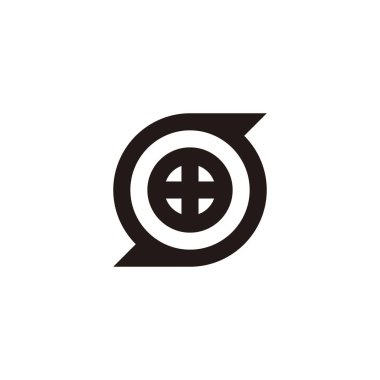 Letter S window, circle geometric simple symbol logo vector